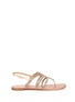 Main View - Click To Enlarge - STUART WEITZMAN - 'Thongshow' crystal pavé micro chain leather sandals