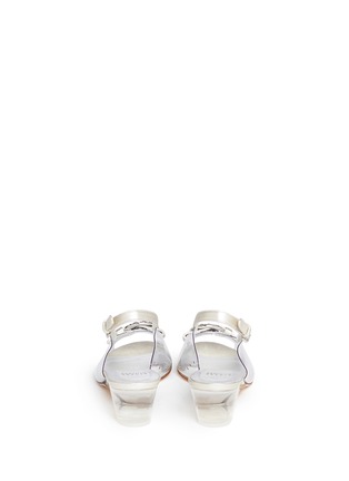 Back View - Click To Enlarge - STUART WEITZMAN - Strass buckle acetate heel nappa leather sandals
