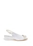 Main View - Click To Enlarge - STUART WEITZMAN - Strass buckle acetate heel nappa leather sandals