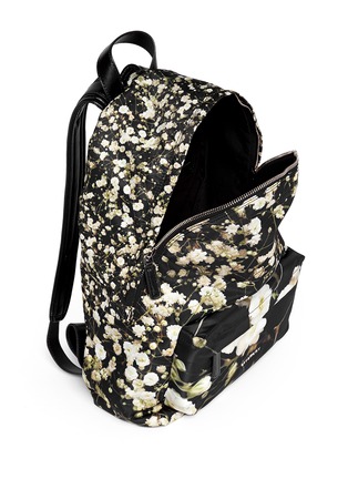 Detail View - Click To Enlarge - GIVENCHY - Baby's breath floral print small nylon backpack