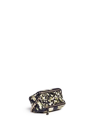 Front View - Click To Enlarge - GIVENCHY - 'Pandora' baby's breath floral print leather wristlet pouch