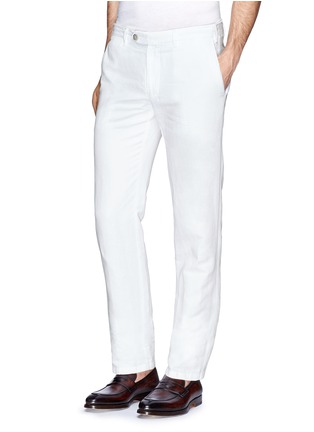 Front View - Click To Enlarge - CANALI - Cotton-linen twill chinos