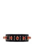 Back View - Click To Enlarge - GIVENCHY - Shark tooth strass stud leather bracelet