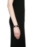 Figure View - Click To Enlarge - GIVENCHY - Shark tooth strass stud leather bracelet