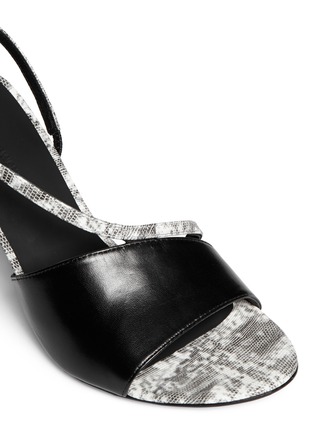 Detail View - Click To Enlarge - ALEXANDER WANG - 'Marion' snakeskin effect leather slingback sandals