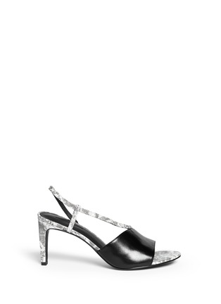 Main View - Click To Enlarge - ALEXANDER WANG - 'Marion' snakeskin effect leather slingback sandals