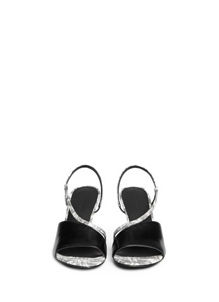 Figure View - Click To Enlarge - ALEXANDER WANG - 'Marion' snakeskin effect leather slingback sandals