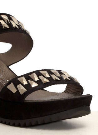 Detail View - Click To Enlarge - PEDRO GARCÍA - 'Francine' crystal-detailed suede wedges