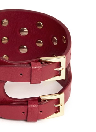 Detail View - Click To Enlarge - VALENTINO GARAVANI - 'Rockstud' wide leather bracelet