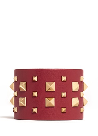 Main View - Click To Enlarge - VALENTINO GARAVANI - 'Rockstud' wide leather bracelet