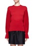 Main View - Click To Enlarge - ALEXANDER MCQUEEN - Pleated puff sleeve knit top