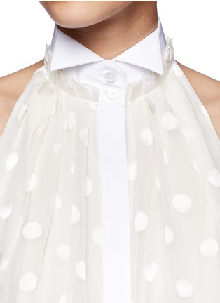Detail View - Click To Enlarge - JASON WU - Polka dot silk-blend halter neck shirt