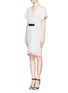 Figure View - Click To Enlarge - ALEXANDER WANG - Leather belt gathered dress