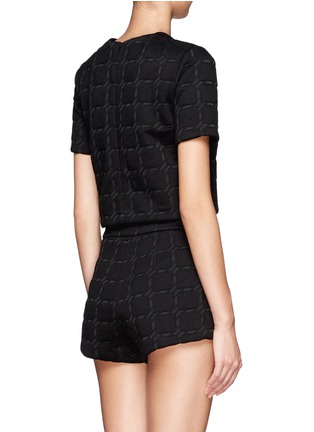 Back View - Click To Enlarge - T BY ALEXANDER WANG - Grid jacquard bonded neoprene cropped top