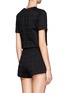 Back View - Click To Enlarge - T BY ALEXANDER WANG - Grid jacquard bonded neoprene cropped top