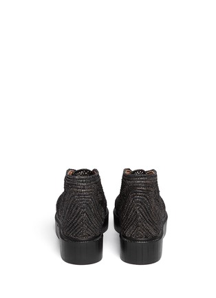 Back View - Click To Enlarge - CLERGERIE - Posta raffia knot lace-up platform booties
