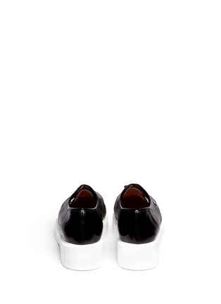 Back View - Click To Enlarge - CLERGERIE - Polo textured leather flatform creepers