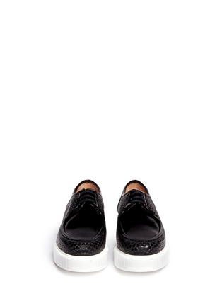Figure View - Click To Enlarge - CLERGERIE - Polo textured leather flatform creepers