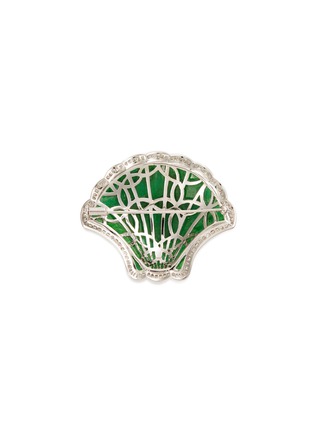 Detail View - Click To Enlarge - SAMUEL KUNG - Diamond jade 18k white gold brooch