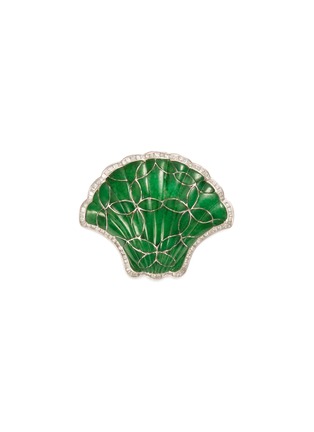 Main View - Click To Enlarge - SAMUEL KUNG - Diamond jade 18k white gold brooch