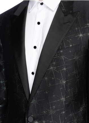 Detail View - Click To Enlarge - LANVIN - Metallic firework jacquard tuxedo blazer
