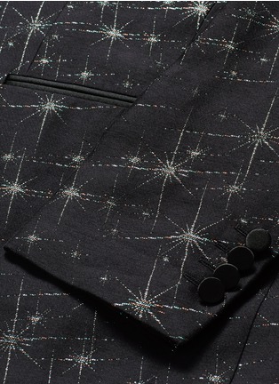 Detail View - Click To Enlarge - LANVIN - Metallic firework jacquard tuxedo blazer