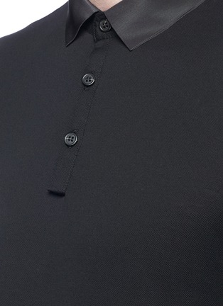 Detail View - Click To Enlarge - LANVIN - Grosgrain collar polo shirt