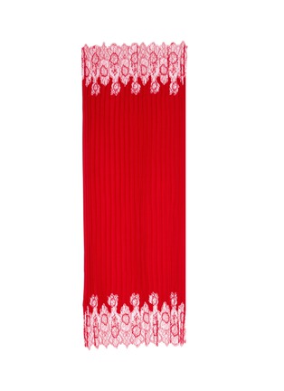 Main View - Click To Enlarge - VALENTINO GARAVANI - Floral lace trim plissé pleat scarf