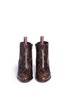 Front View - Click To Enlarge - VALENTINO GARAVANI - 'Santeria' embossed leather ankle boots