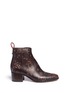 Main View - Click To Enlarge - VALENTINO GARAVANI - 'Santeria' embossed leather ankle boots