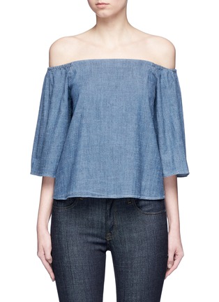 Main View - Click To Enlarge - ALICE & OLIVIA - 'Christy' off-shoulder chambray top