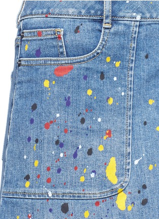 Detail View - Click To Enlarge - ALICE & OLIVIA - 'Coletta' paint splatter denim mini skirt