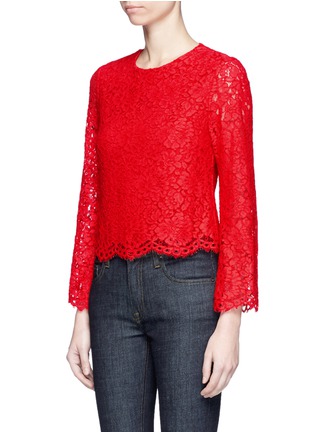 Front View - Click To Enlarge - ALICE & OLIVIA - 'Pasha' textured floral guipure lace top