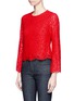 Front View - Click To Enlarge - ALICE & OLIVIA - 'Pasha' textured floral guipure lace top
