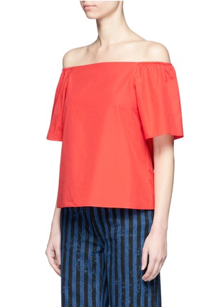 Front View - Click To Enlarge - ALICE & OLIVIA - 'Christy' cotton poplin off-shoulder top