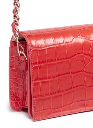 Detail View - Click To Enlarge - ALICE & OLIVIA - 'Clee' croc embossed leather crossbody bag