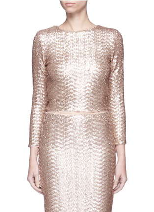 Main View - Click To Enlarge - ALICE & OLIVIA - 'Lebell' sequin cropped top