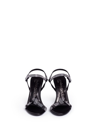 Front View - Click To Enlarge - PEDRO GARCIA  - 'Candice' crystal pavé bow satin sandals