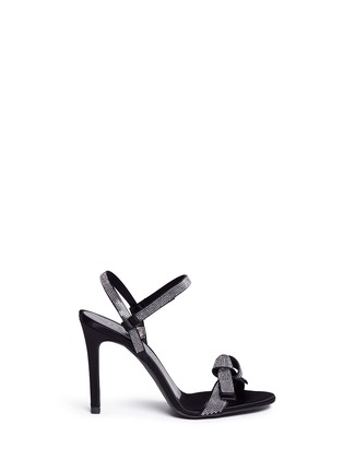 Main View - Click To Enlarge - PEDRO GARCIA  - 'Candice' crystal pavé bow satin sandals