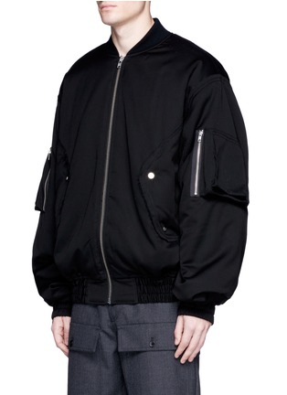 Front View - Click To Enlarge - FENG CHEN WANG - Oversized letter fleece patch bomber jacket