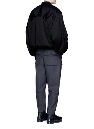 Figure View - Click To Enlarge - FENG CHEN WANG - Oversized letter fleece patch bomber jacket