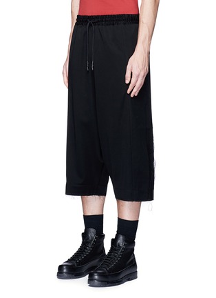 Front View - Click To Enlarge - FENG CHEN WANG - Drape side drop crotch wool shorts