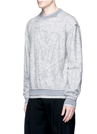 Front View - Click To Enlarge - FENG CHEN WANG - Letter patch long sleeve wool T-shirt
