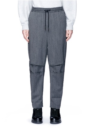Main View - Click To Enlarge - FENG CHEN WANG - Patchwork knee jogging pants