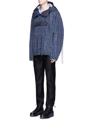 Front View - Click To Enlarge - FENG CHEN WANG - Denim print buckle strap jacket