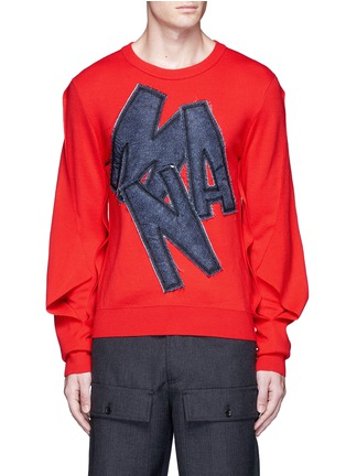 Main View - Click To Enlarge - FENG CHEN WANG - Letter patch double sleeve sweater
