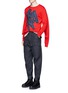 Figure View - Click To Enlarge - FENG CHEN WANG - Letter patch double sleeve sweater