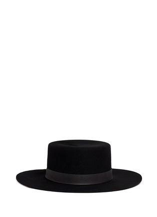 Main View - Click To Enlarge - JANESSA LEONÉ - 'Gabrielle' leather band wool felt bolero hat