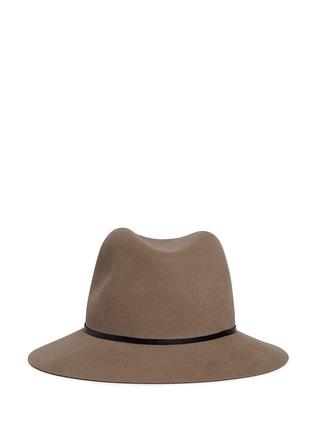 Main View - Click To Enlarge - JANESSA LEONÉ - 'Lola' leather band wool felt fedora hat