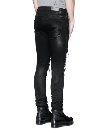 Back View - Click To Enlarge - AMIRI - Shimmer finish slim fit biker jeans